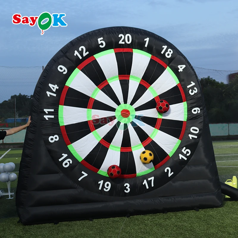 Large Interactive Football Dart Inflatable Sports Games Inflatable Football Darts With 8pcs Balls