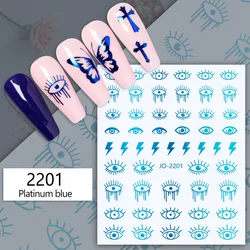 Wholesale 2023 New Product New Creative Design Nail Sticker 5D Blue Eyelash European and American Nail Sticker