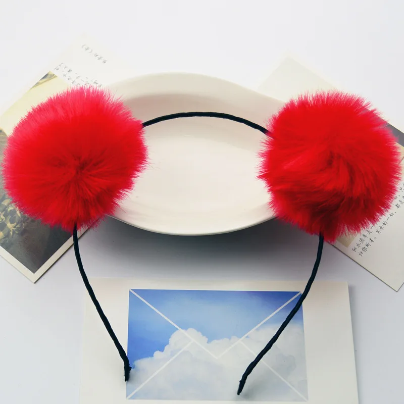 Accessories colorful tie dye Hairball Cat ear Headband for women and girls hair hoop