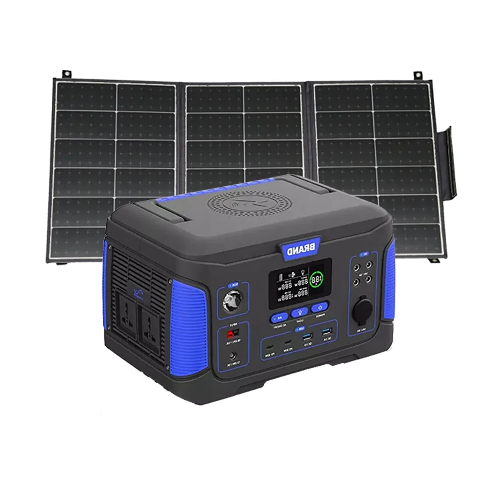 Solar generator lifepo4 battery1000w 2000w portable power station with solar panel