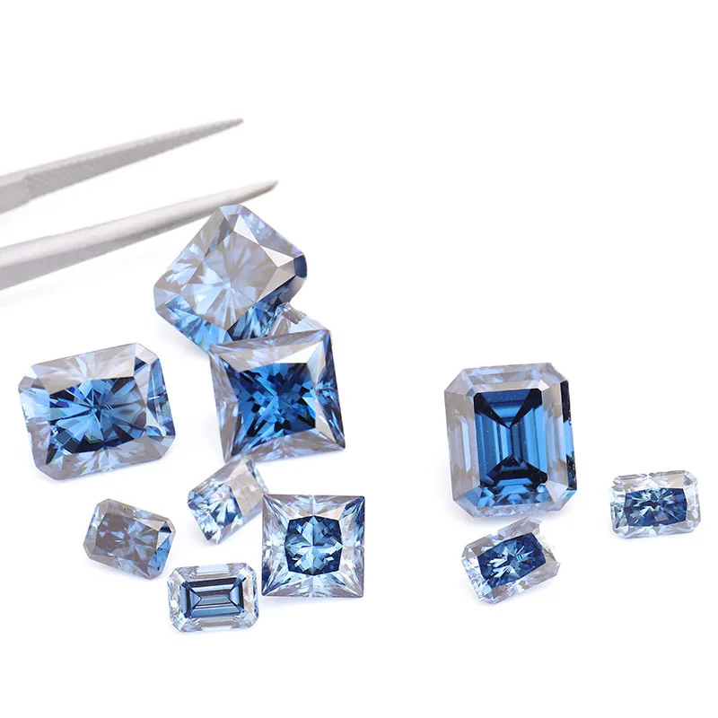 Wholesale irregular cut blue pink Moissanite diamond custom color Moissanite raw material color diamond sales