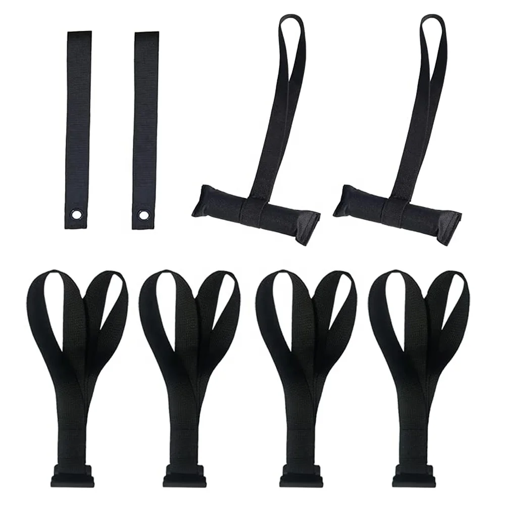 Heavy Duty Window Tie Down Hook Straps Universal Car Roof Bag Loops Kit Car Roof Rack Pads Hook Straps Kit