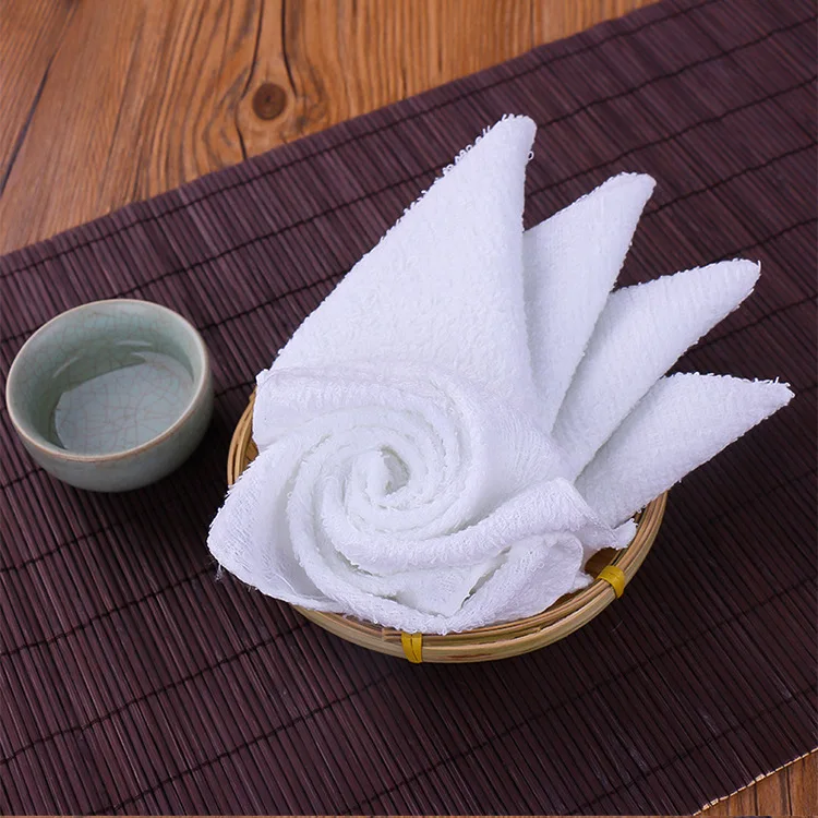 Cheapest 100% Cotton Disposable White Soft Airline Flight  Small Hand Towel