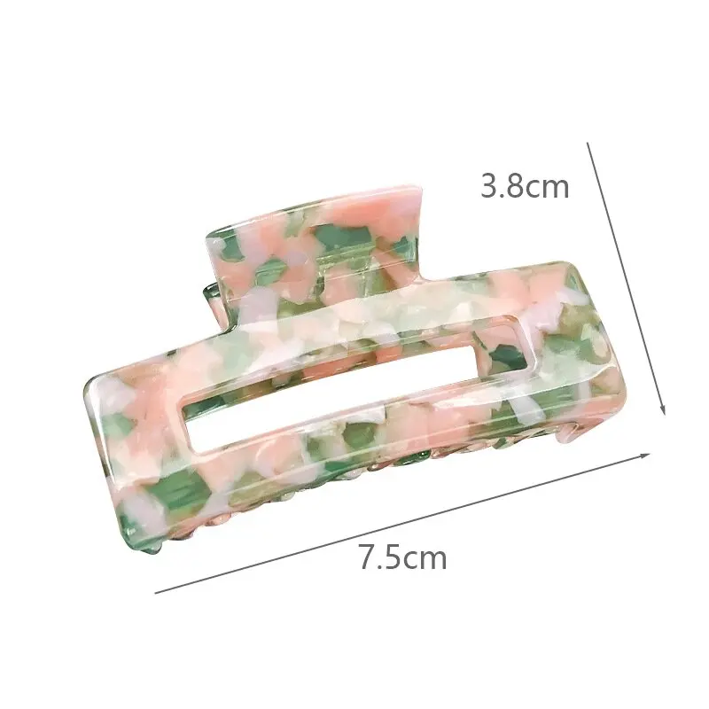 HONEY горячая Распродажа 7,5 см Средняя Квадратная Мраморная ацетатная заколка для волос в черепахе оптом