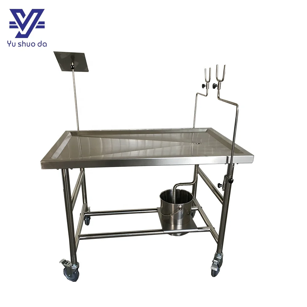 Popular design morgue use steel cart body autopsy table with CE certificate