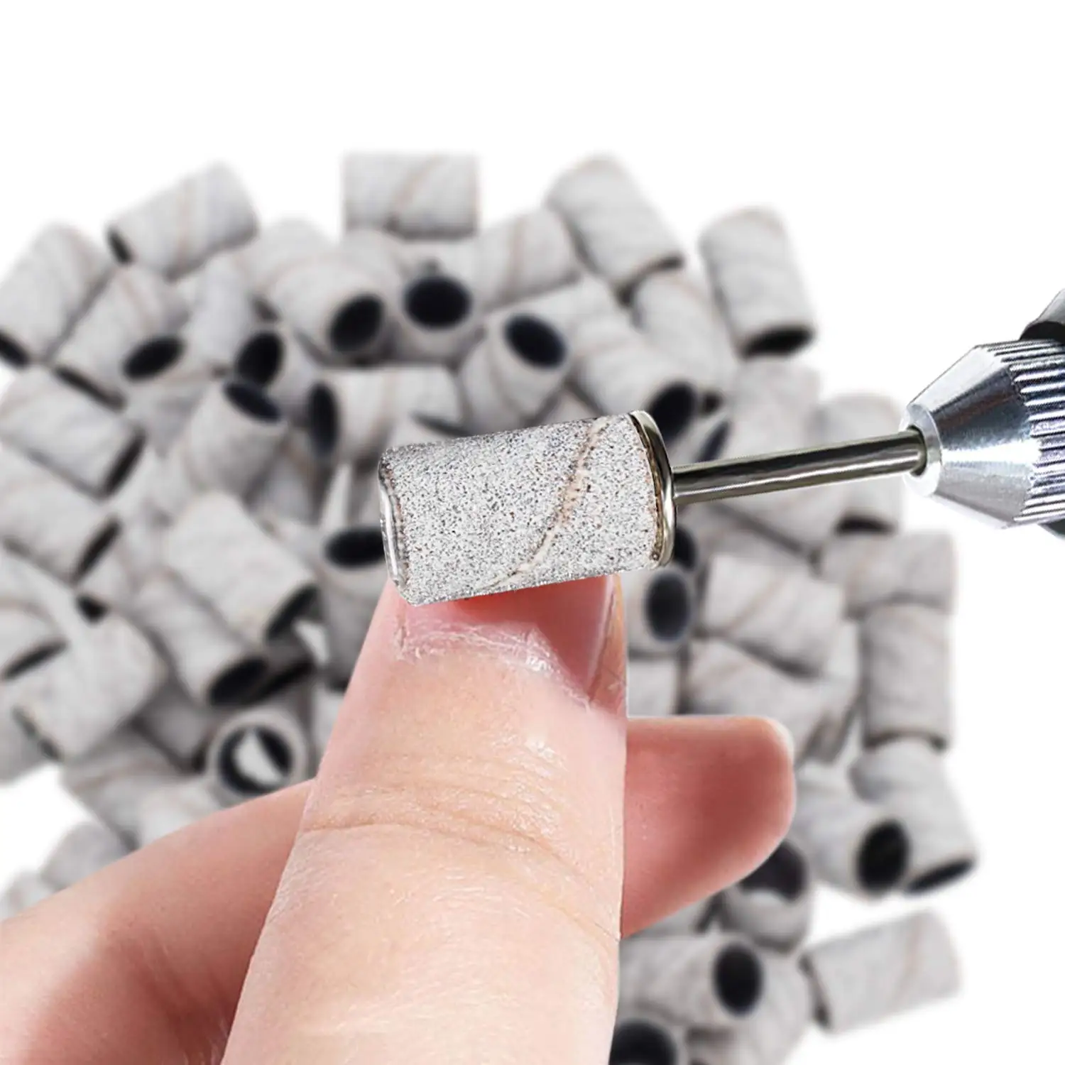 Wholesale White Zebra Sanding Bands Manicure Pedicure Tools Care Polishing Nails Drill Without Mandrel #80 #120 #180 #240