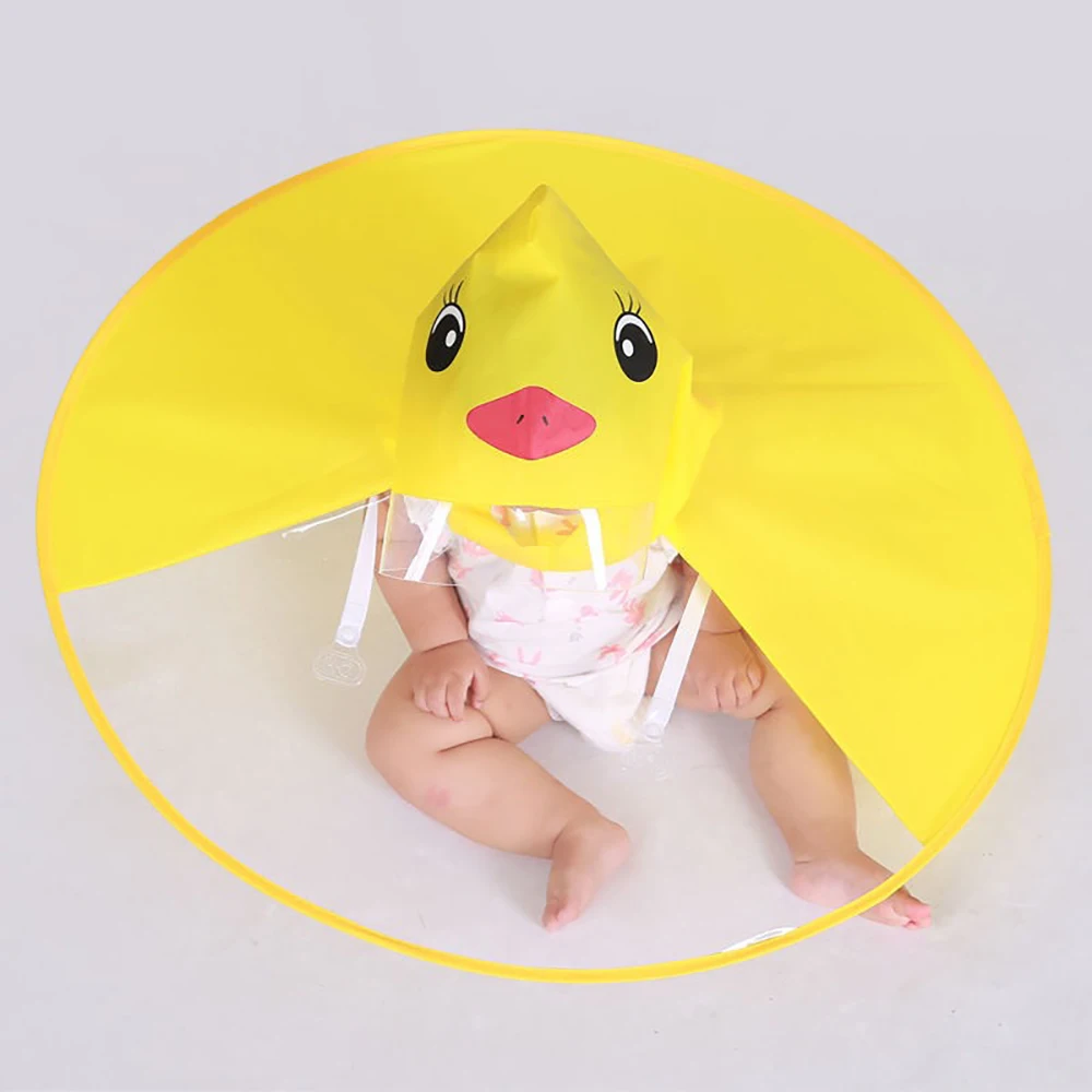 Wholesale Ufo Shape UmbrellaFolding Rain Coat Hood Cover Hands Free Portable Blue Panda Umbrella Hat