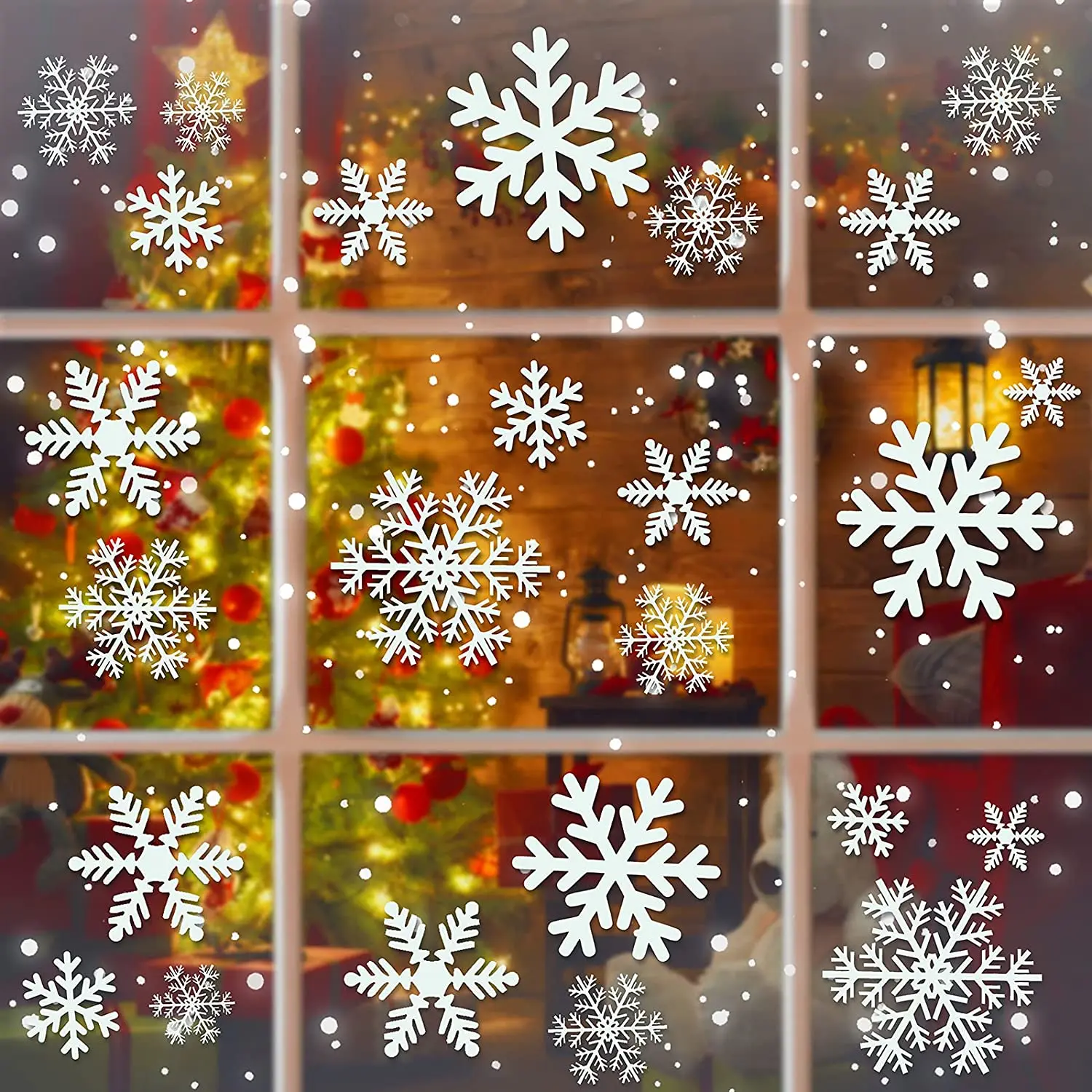 Christmas Window Decorations Christmas Window Stickers Static Snowflake Stickers Reusable Stickers