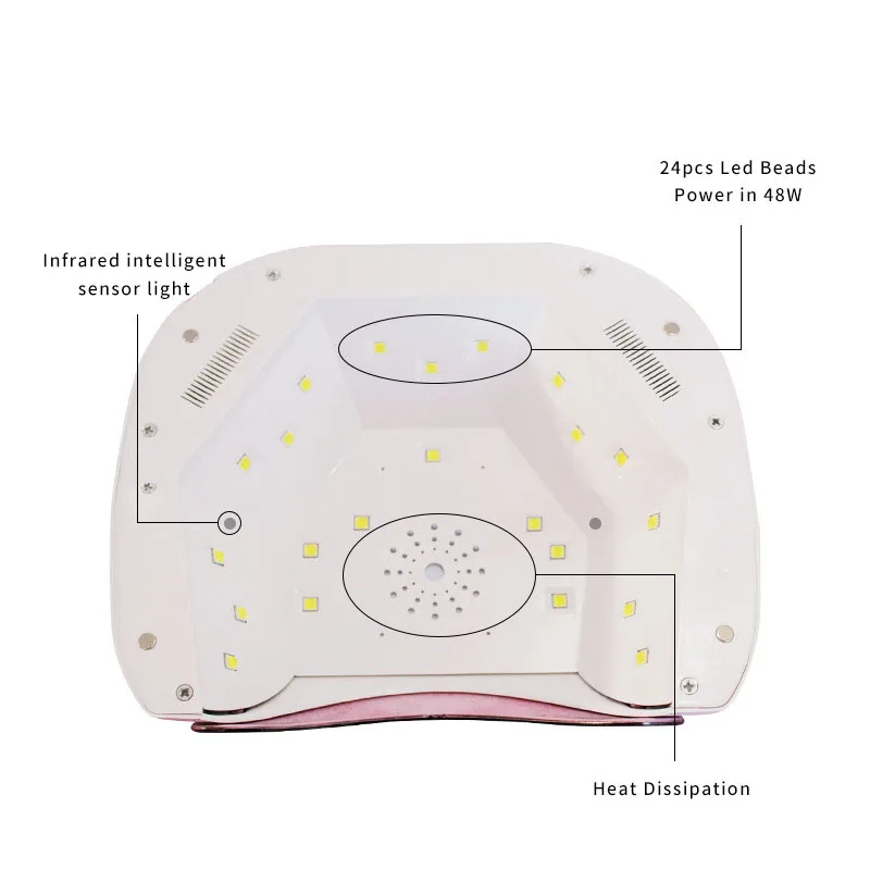 Factory wholesale 18K induction manicure device uv led phototherapy machine 48W high power nail dryer NL085