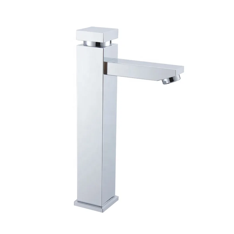 Public Delay Push Type Faucet Square Automatic Turn Off Faucet Single Handle Cold Water Mixer Wash Basin Faucet