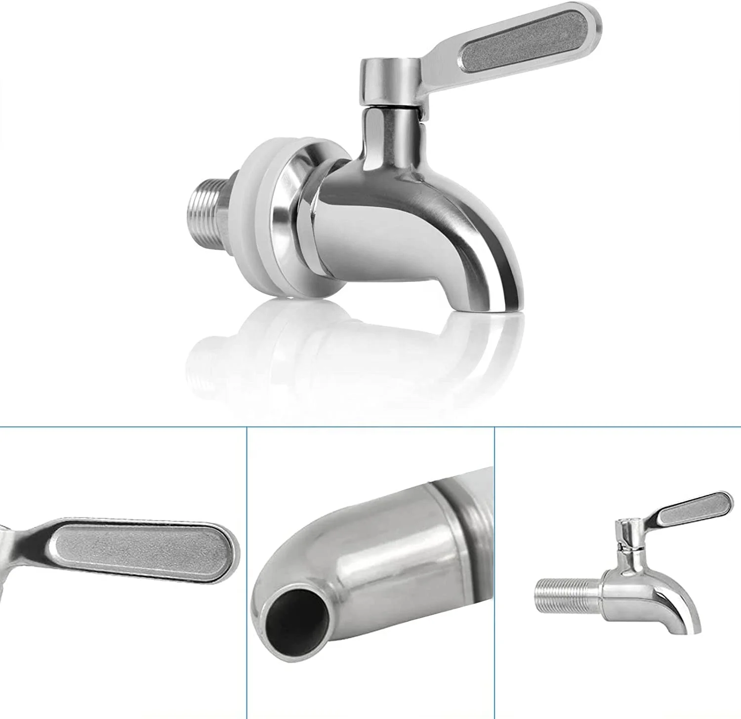 Stainless Steel Drinks Dispenser Tap Replacement Cone, 304 Wine Juice Swivel Tap Beer Tap Water Dispenser for Beer Barrel