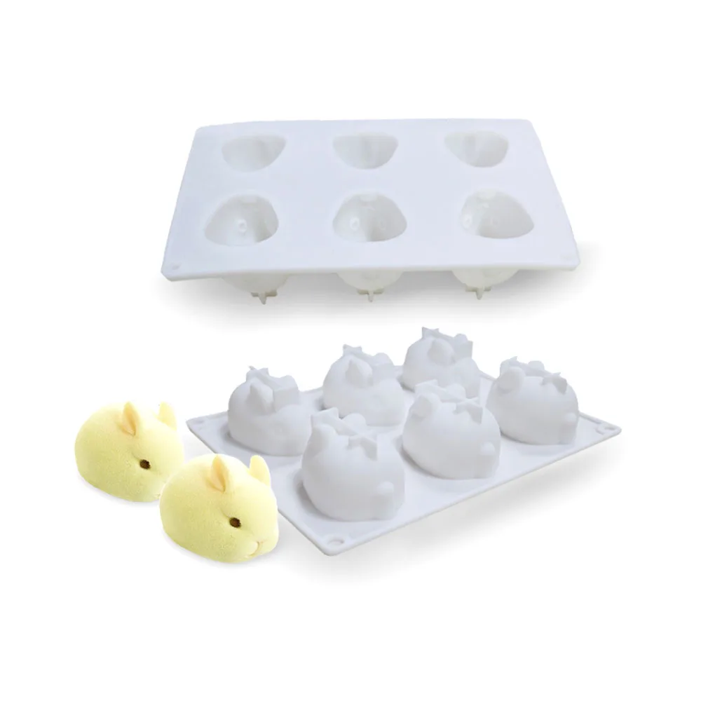Силиконовые формочки для выпечки, 3D Формочки Для Мороженого, шоколада, кролика, Мусса
