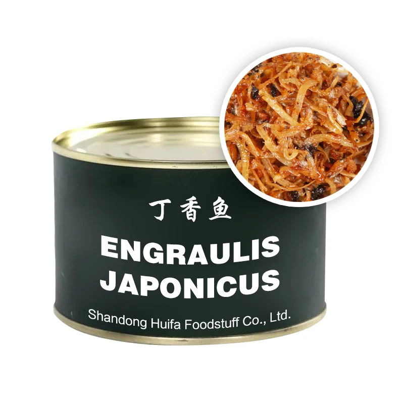 Hot selling canned food seafood popular Engraulis japonicus  tin fish canned OEM fish canned