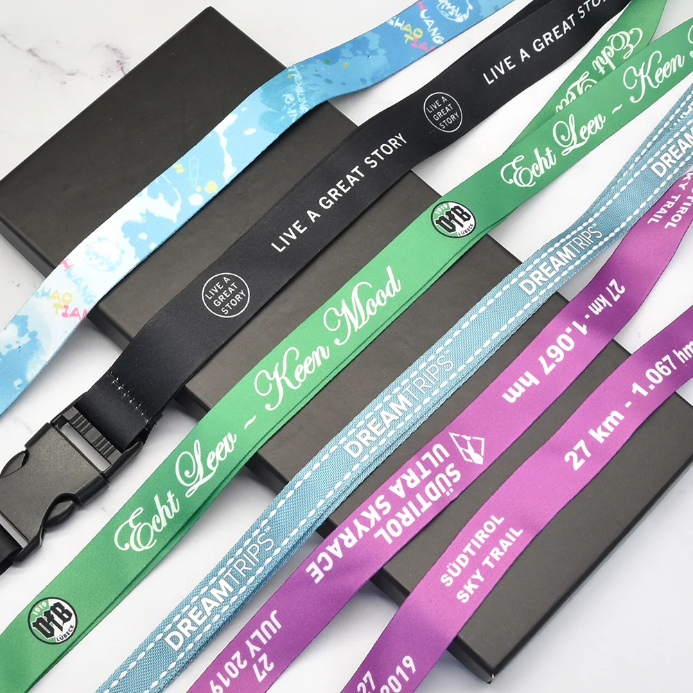 High quality breakaway custom silkscreen printing logo polyester airbus lanyards for mobile phone