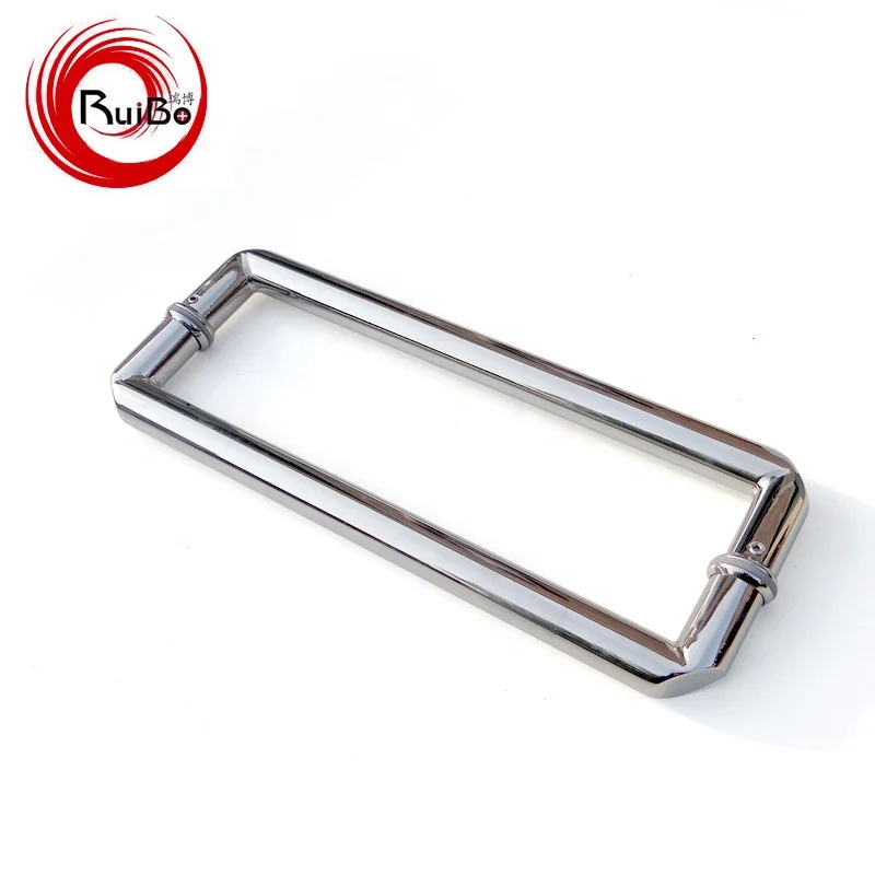 chrome stainless steel round tube D shape shower door handle