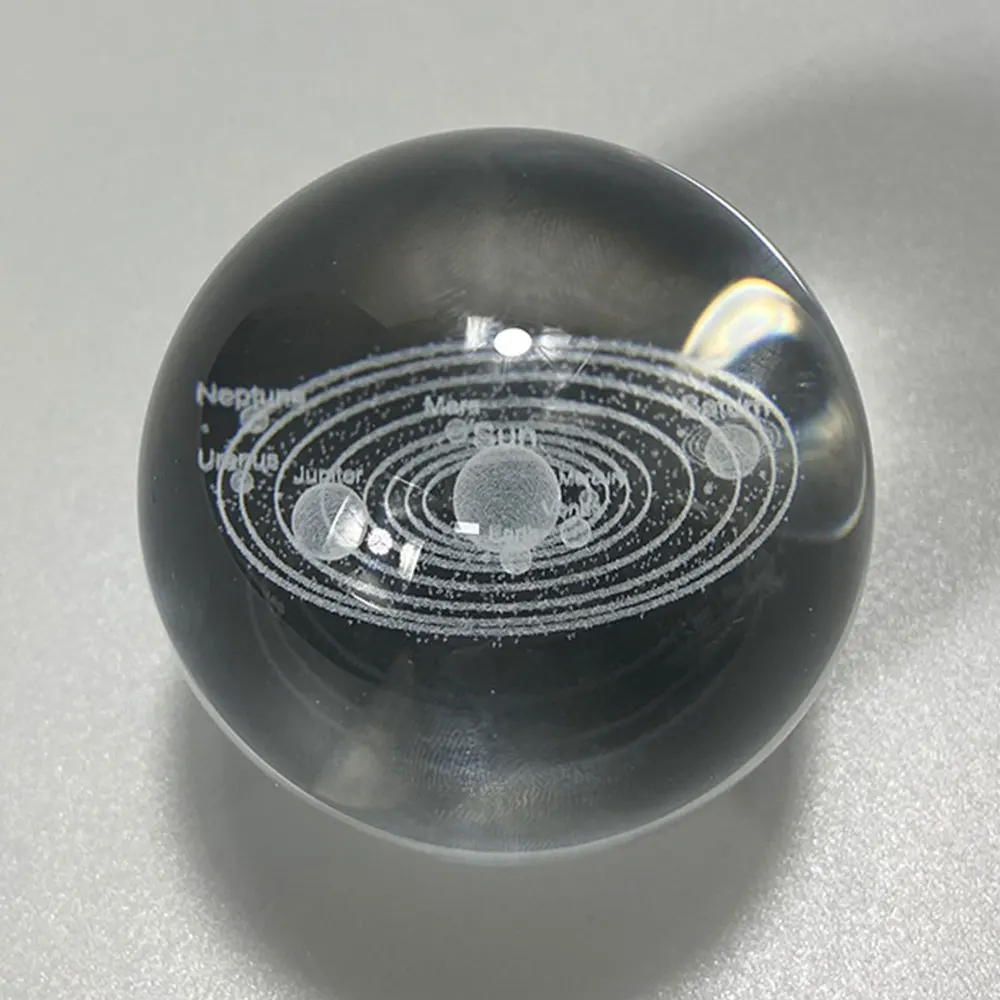 Customized 3D Art Crystal Ball Night Lamp Luminous Crystal Ball Decoration Solar System LED Night Lights Desktop Home Decor