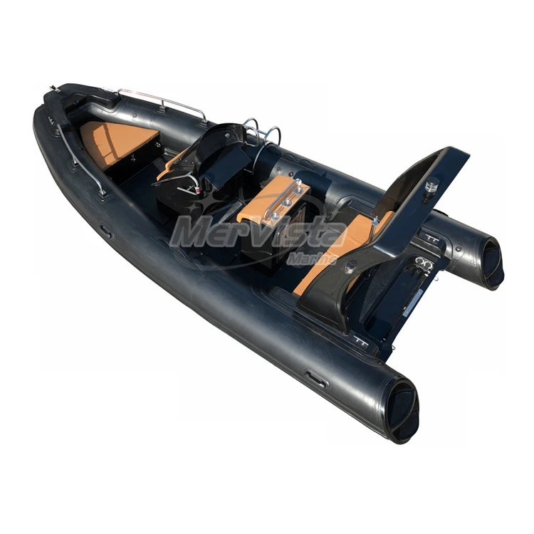 black 5.8m pvc tube fiberglass double hull rib580 inflatable boat for fishing