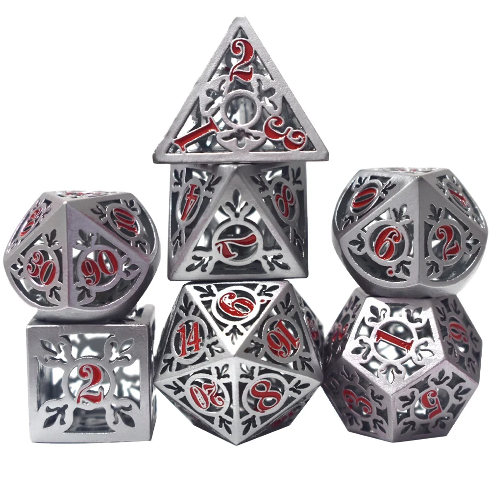 custom dnd dice polyhedral dice set dungeons and dragons hollow metal dice