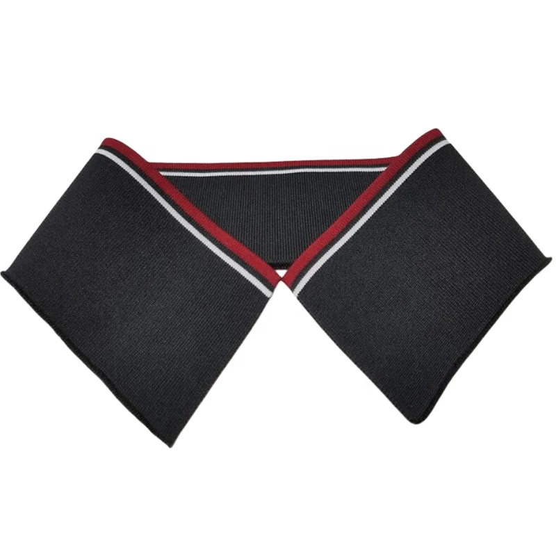 Wholesale Men T-shirt Collar Hottest OEM Custom Design Striped Spandex Knitting Rib Collar Garment Accessories 1x1 Flat Rib