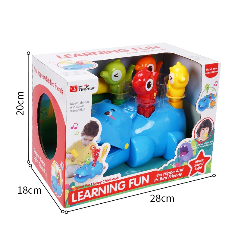 FiveStar Educational Assemble Cartoon Animal Model Kids Take Part Hippo Children Toys with Hammer and Sound