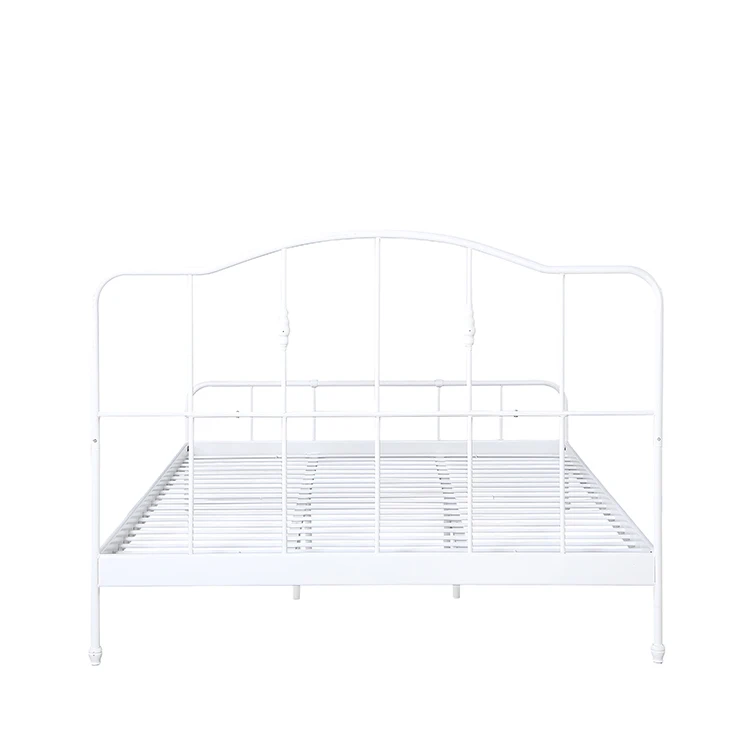 Modern white iron decorative metal single bed