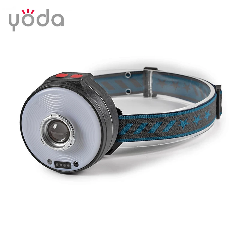 type c rechargeable zoom adjustable bicycle light power bank function sensor induction led headlamp