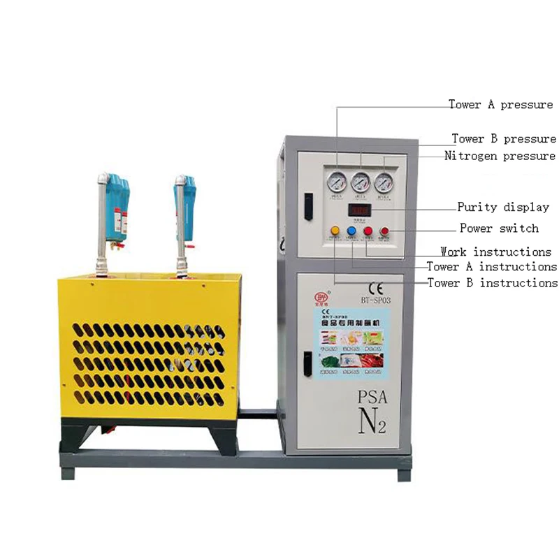 3 cbm High Purity food package nitrogen generator N2 gas generator for food shop