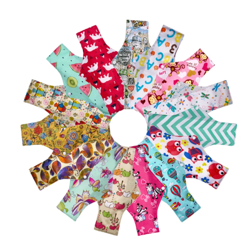 RTS Eco-Friendly Free Sample Feminine Waterproof Washable Bamboo Charcoal Organic Cotton Reusable Hemp Cloth Sanitary Pad