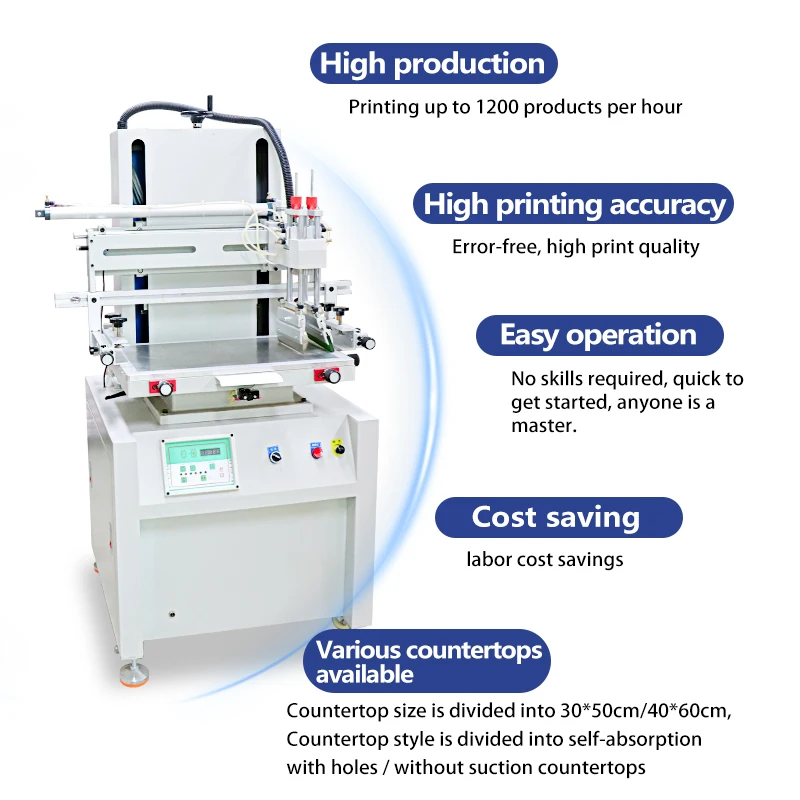 Mini 3050 Automatic Vertical Flat Screen Silk Screen Printer Easy-to-Operate PLC Vacuum Table Solder Paste Machine New Motor