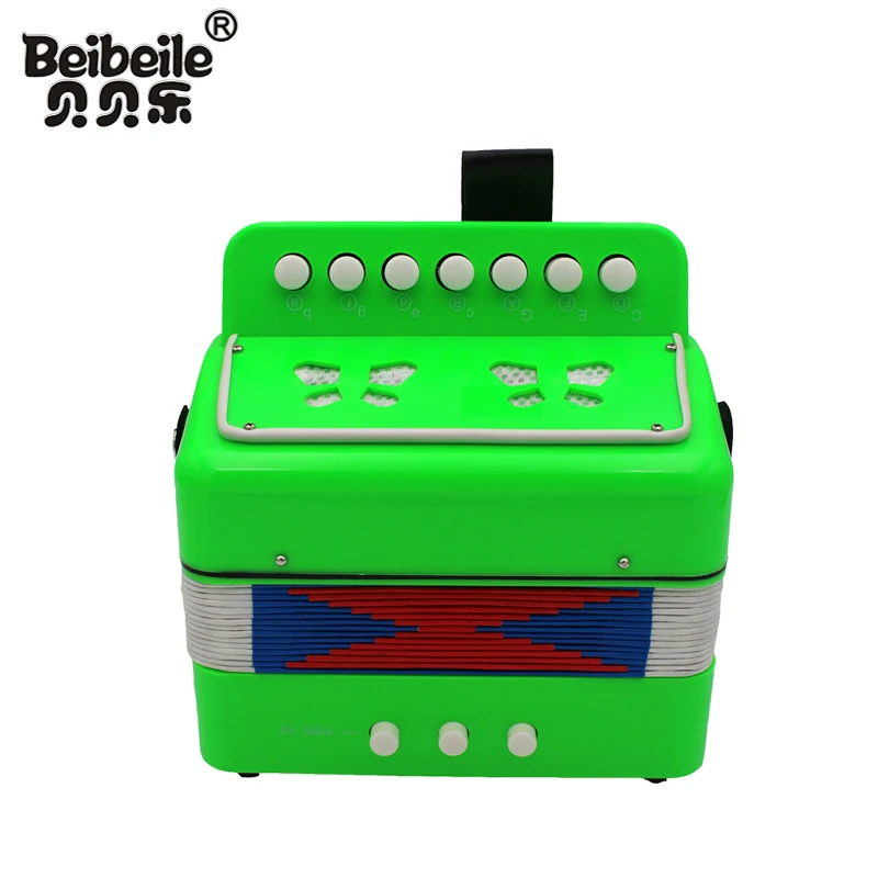 children 2 bass 7 button 14 tones mini plastic button accordion for sale