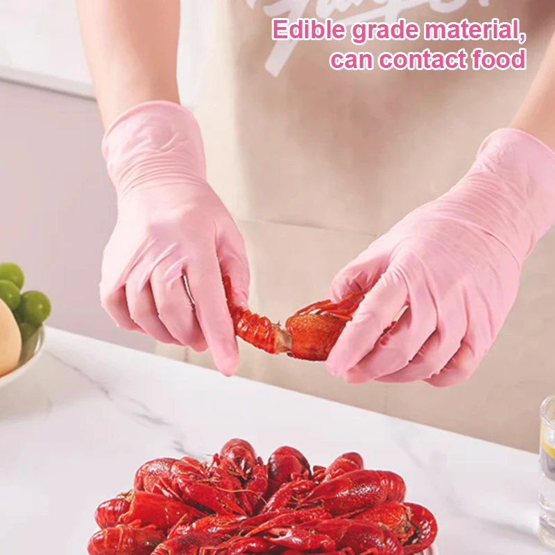 nitrile gloves pink synthetic nitrile hand gloves powder free food service touch screen vinyl nitrile gloves