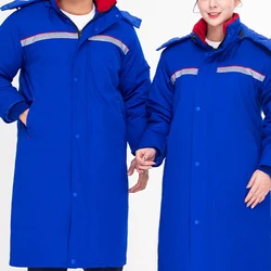 Winter Cold Storage Clothes Reflective Strip Cold-proof Gas Station Labor Protection Clothing Plus Long Anti-static Uniforms