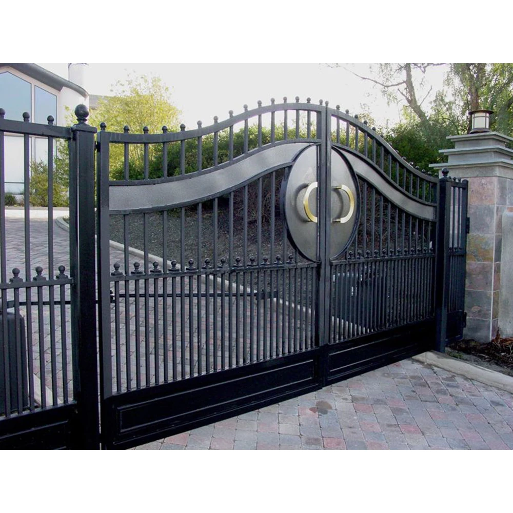 HUAART Professional Customized Turkey Gatehouse Security Door Wrought Iron Gate Main Gate Design