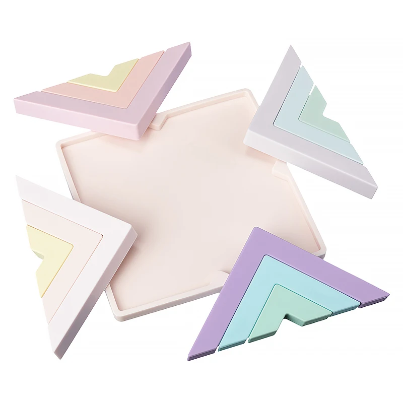 Food Grade Silicone Preschool Education Montessori Sorting Shape Puzzle Stacking Toy