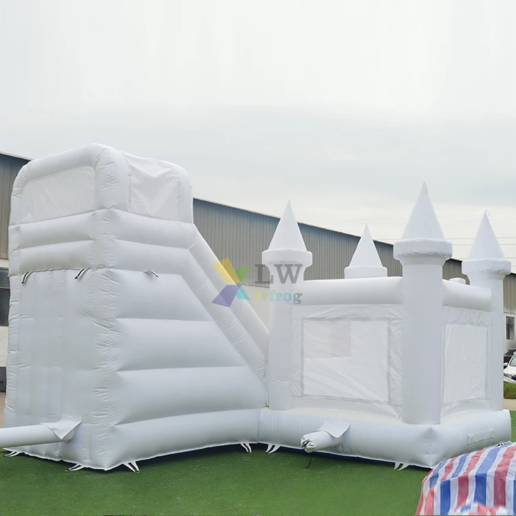 New style jumper bouncer bouncy castle jumping commercial white inflatable bounce house with slide