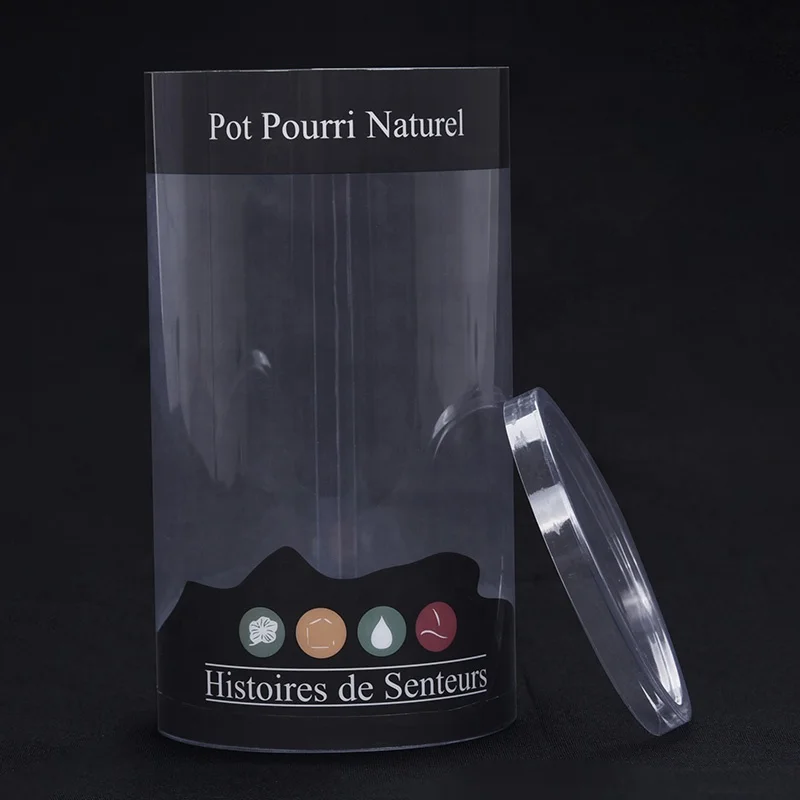 Transparent food safe clear PETG plastic tube food packaging Food grade plastic tube packaging with sticker