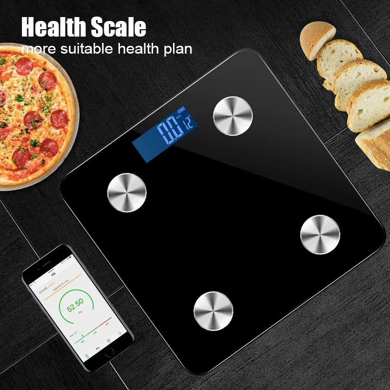 Home Bluetooth Bathroom Digital Body Fat Scale, LED LCD Display Body Fat Scale