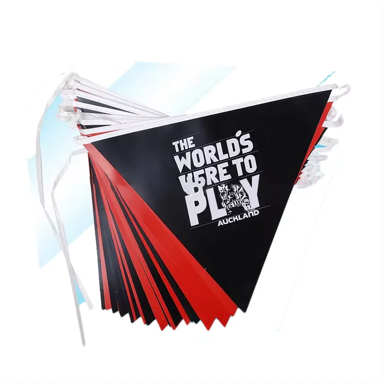 High Quality Polyester Fabric PVC Customized design Pennants String Flag Triangle Bunting Banner For outdoor Decoration