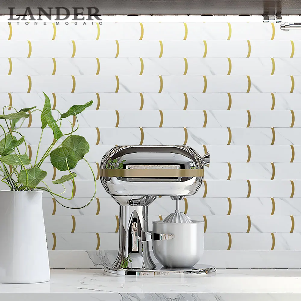 
3d peel and stick tile waterproof white self adhesive mosaic wall kitchen backsplash peel and stick backsplash tile 