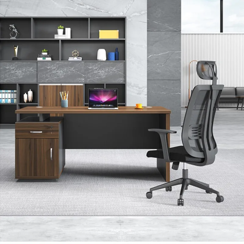 Office Desk And Chair Combination Single Staff Computer Desk With Cabinet Office Furniture