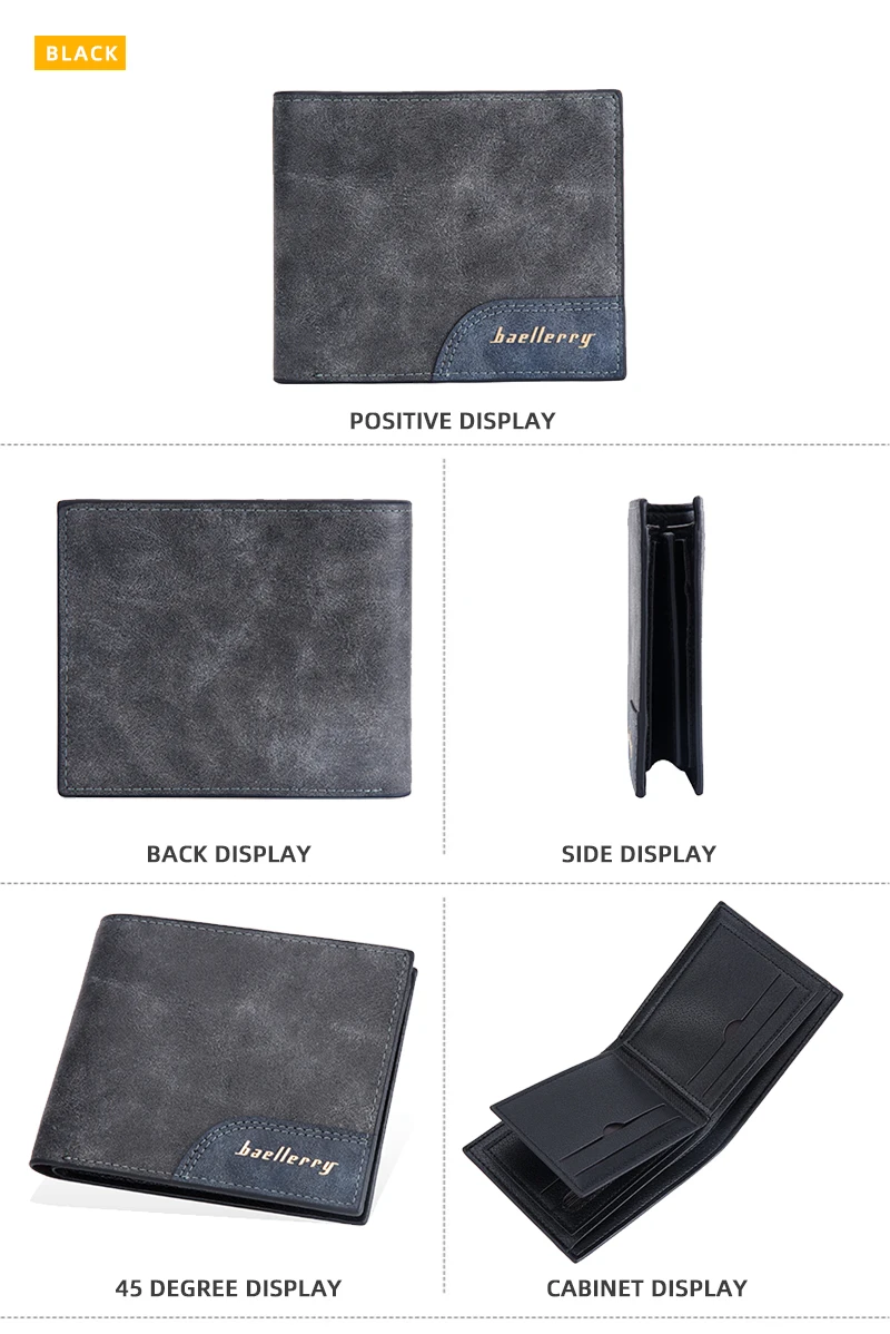 Baellerry Casual RFID Function Wallets for Men Credit Card Holder Wallet Multi- Card Wholesale Men Short Wallets