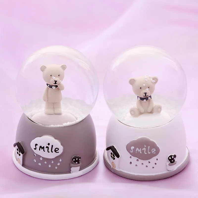 Snow Globe Unicorn Small Large Crystal Ball Stand Cartoon Resin Crafts Home Decoration Gift Couple Birthday Gift
