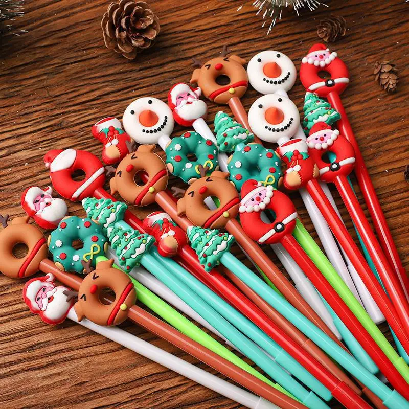 34 Styles Christmas Gel Ink Pen Cartoon Novelty Pens Student Award Gift Christmas Neutral Pen