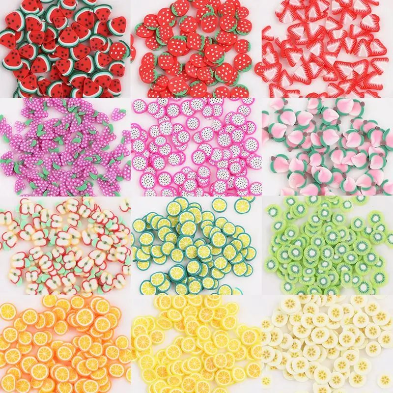 2024 Hot Style 3d Colorful Mixed Fruit Style Designs Kids Nail Nail Art Wholesale Supplies Jewelry Stone Gem Nail Decoration