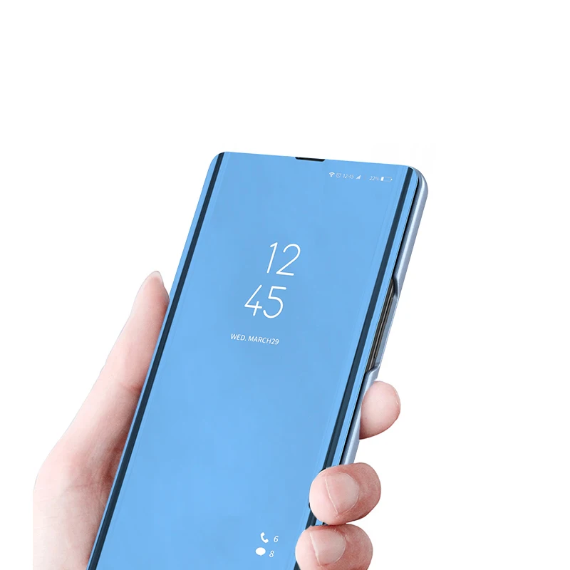 Прозрачный чехол-книжка с подставкой для Samsung Galaxy S20 умный зеркальный защитный чехол гальваническим покрытием