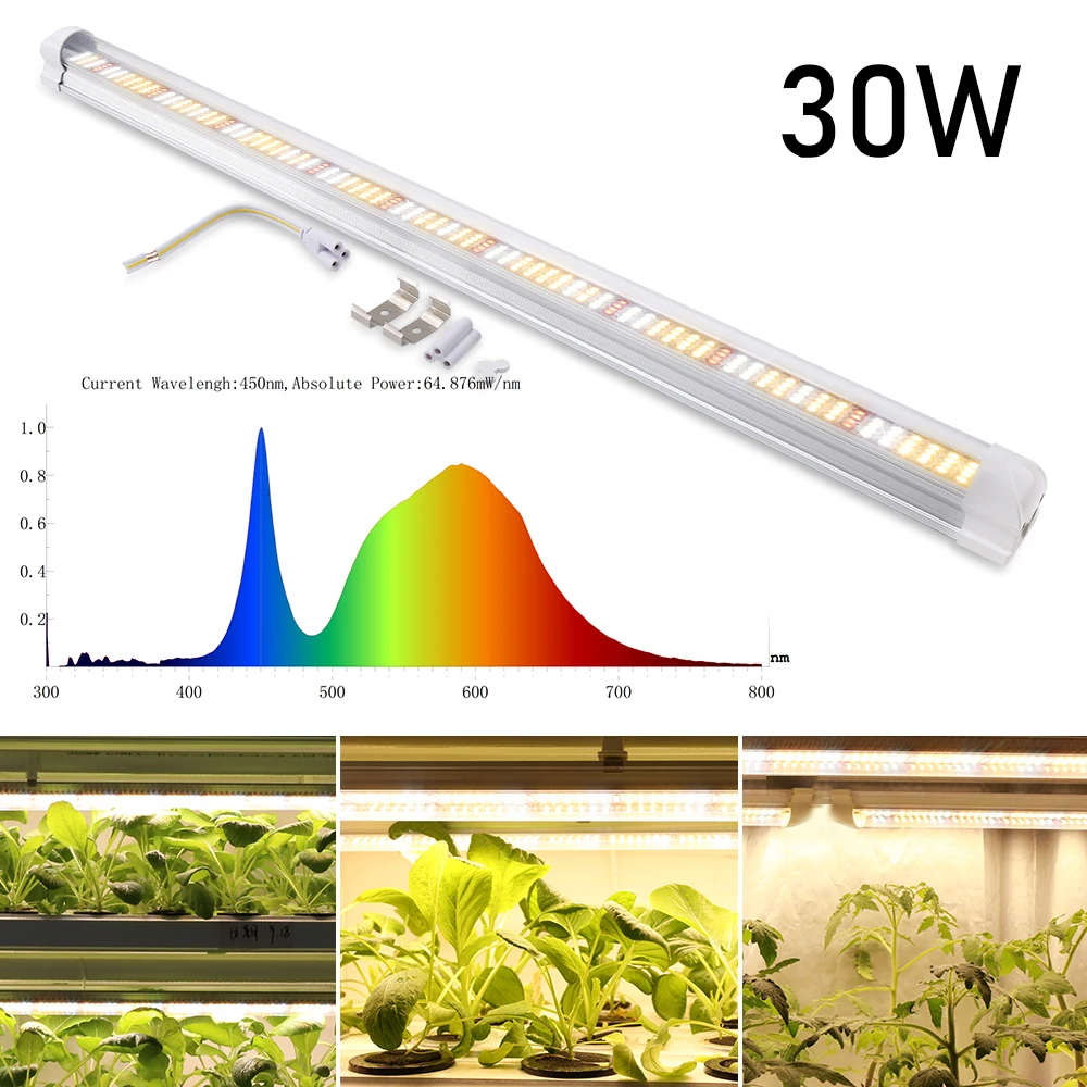 Sinjialight 0.6m 30W warm white T8 led grow tube hydroponics vertical farming plant light