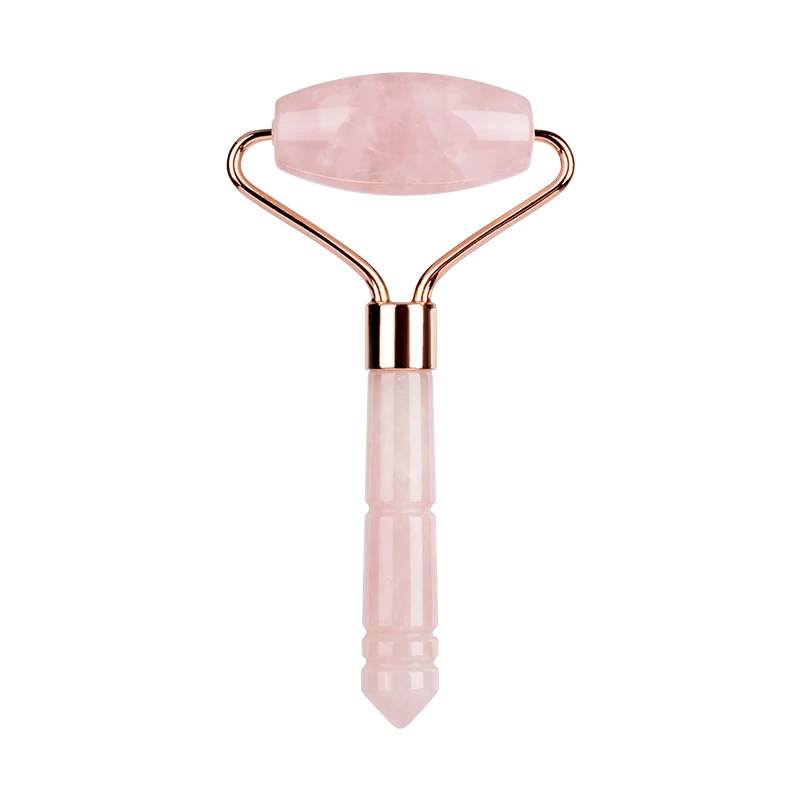 manufacturer high quality new body natural stone rose quartz facial jade massage roller for face with box