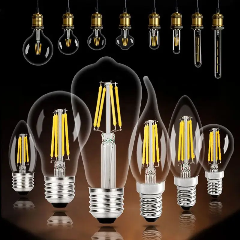 2W 4W 6W E12 E14 dimmable led glass bulb CE standard suitable for chandelier Led filament bulb