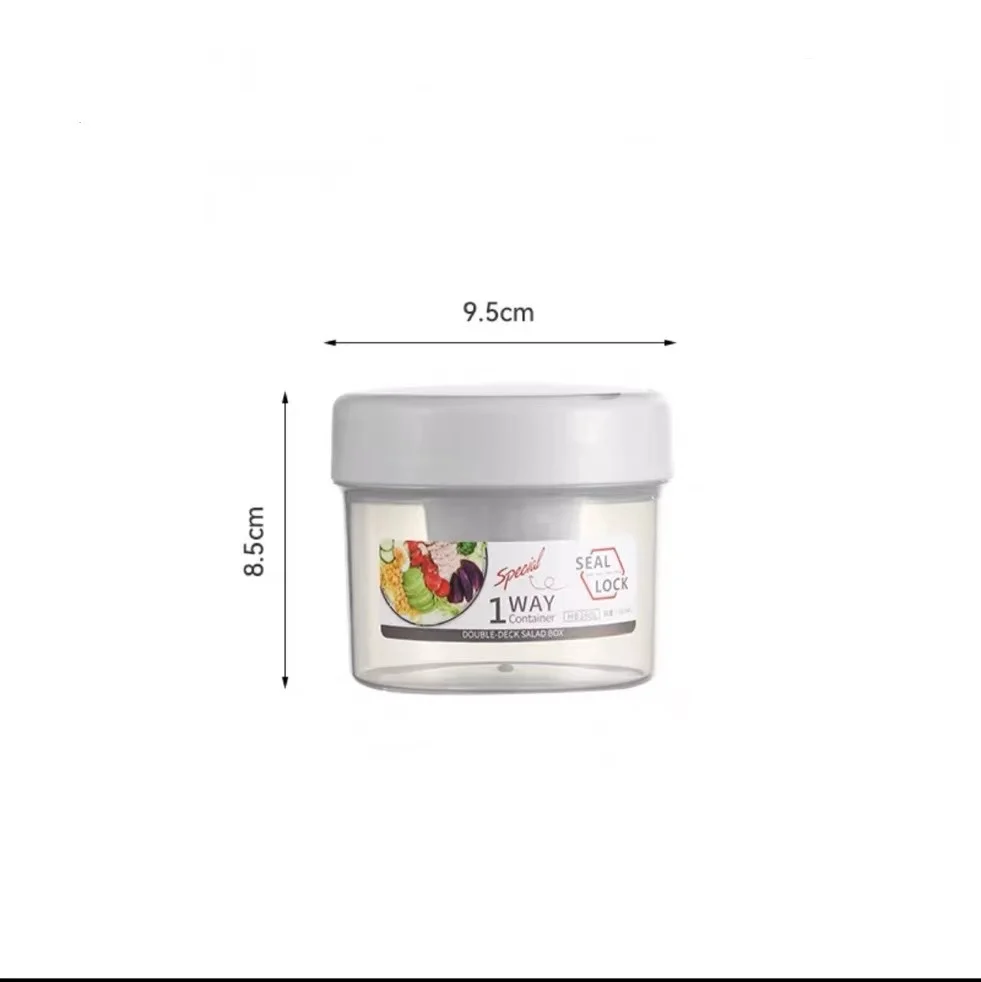 YML hot sell fat reduction salad cup fruit snack crisper double layer portable spoon dip box plastic cup