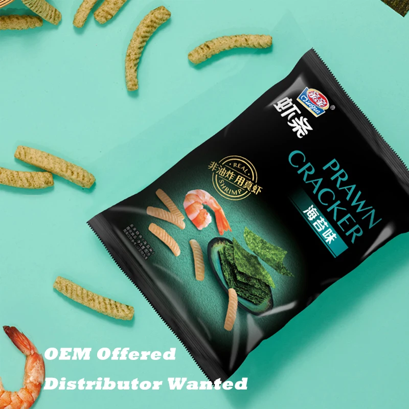 Prawn Cracker Seaweed Flavor/80g/Non-Fried/Leisure/Crispy/Puffed/Seafood Snacks